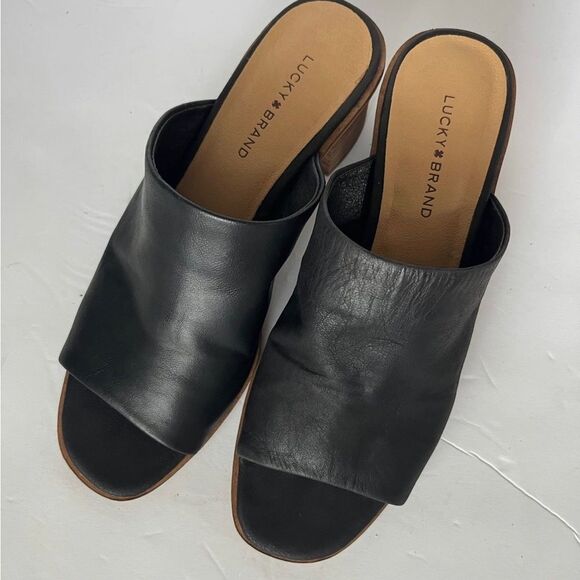 Lucky Brand Leather Open Toe 8 - Picture 3 of 8